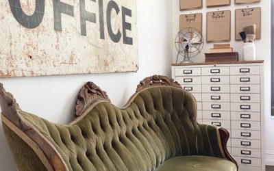 vintage office home decor with antique sofa